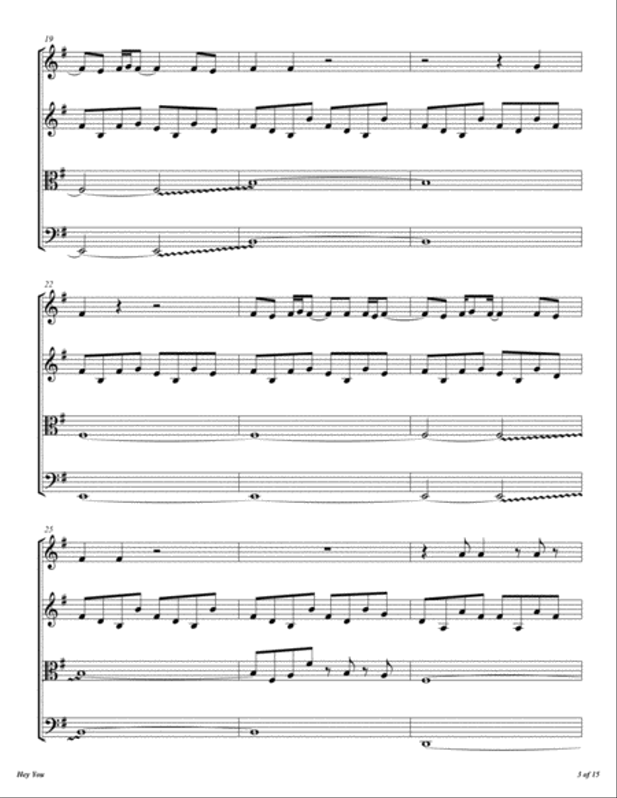 Hey You String Quartet scores gallery preview page 4