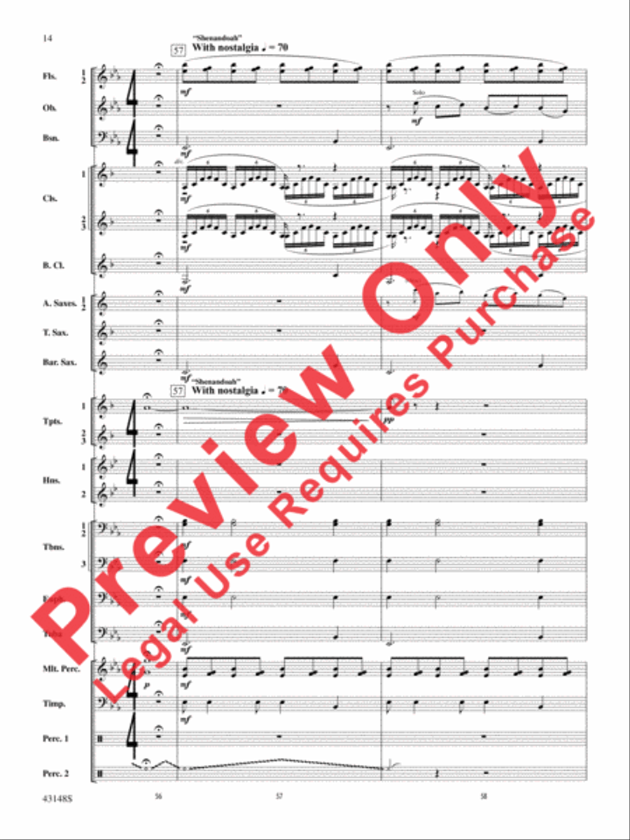 Of Sea and Song Concert Band scores gallery preview page 15