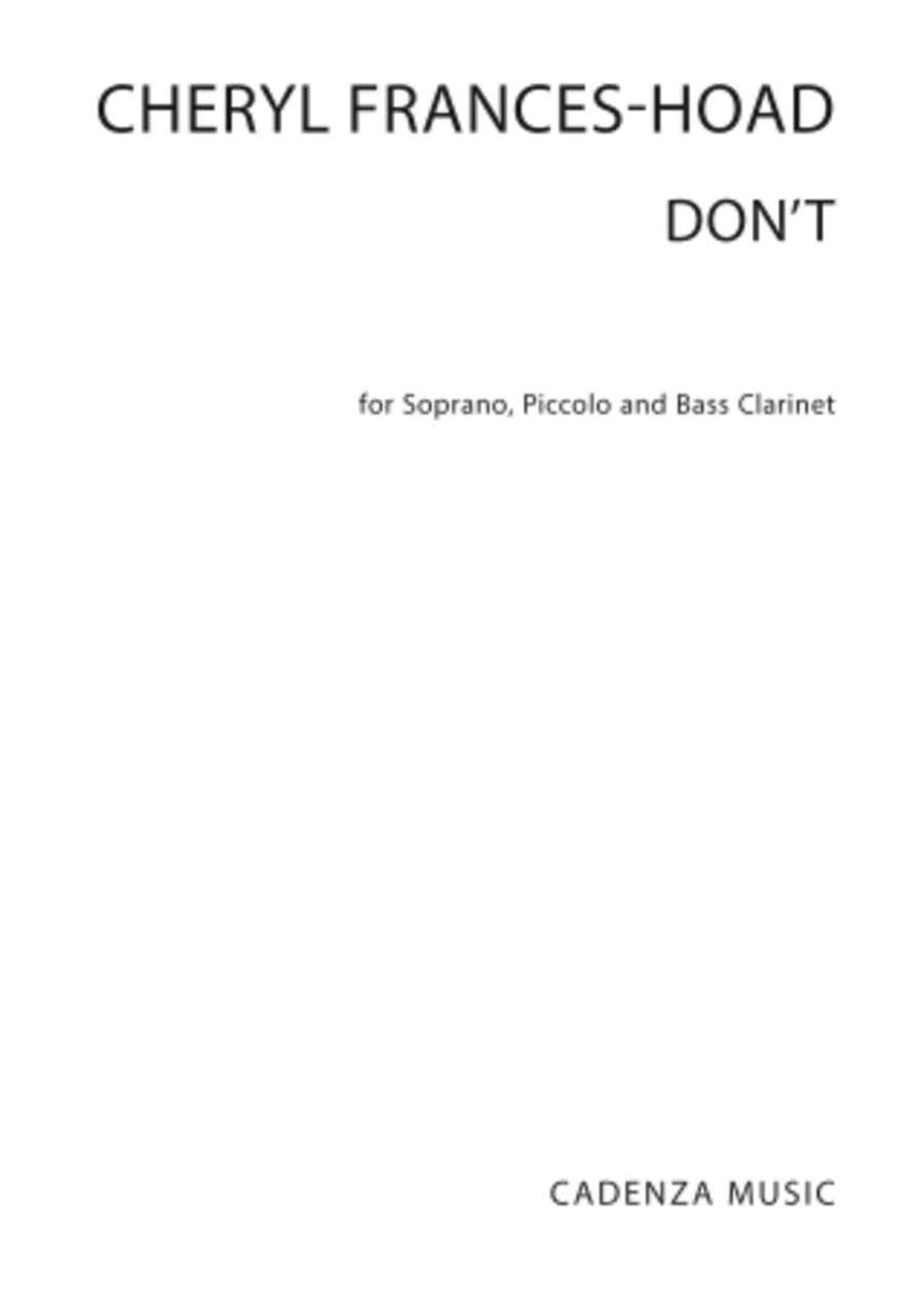 Don't Bass Clarinet scores gallery preview page 1