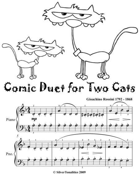 Comic Duet for Two Cats Easy Piano Sheet Music 2nd Edition