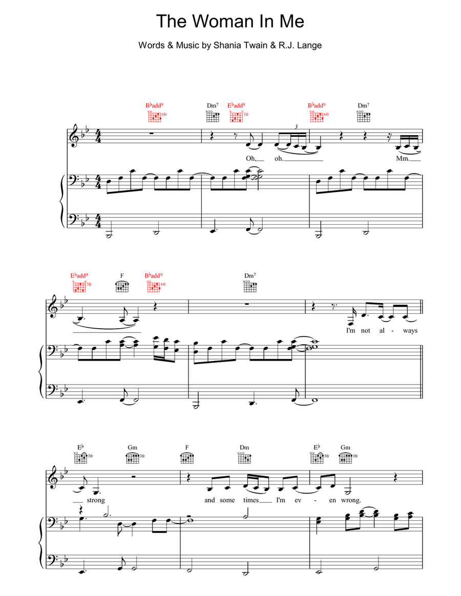 The Woman In Me (Needs The Man In You) Acoustic Guitar scores gallery preview page 1