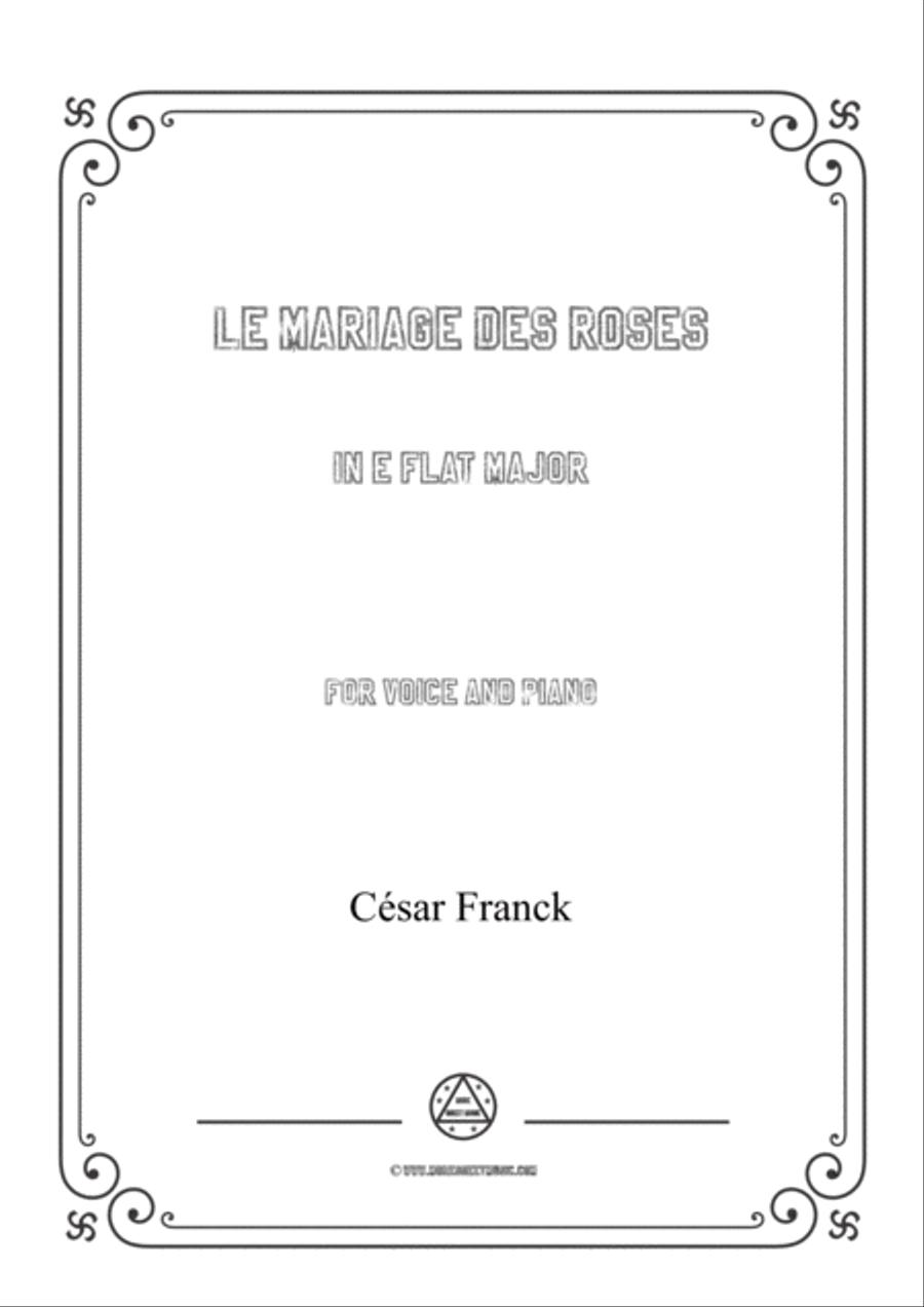 Franck-Le mariage des roses in E flat Major,for voice and piano Voice Solo scores gallery preview page 1