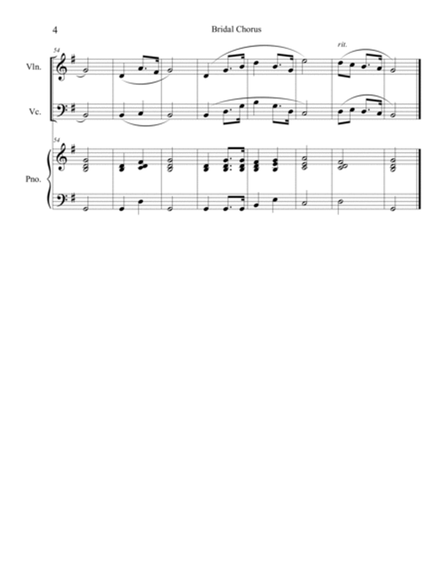 Bridal Chorus (Here Comes the Bride) for Violin and Cello Duet with Piano Accompaniment image number null