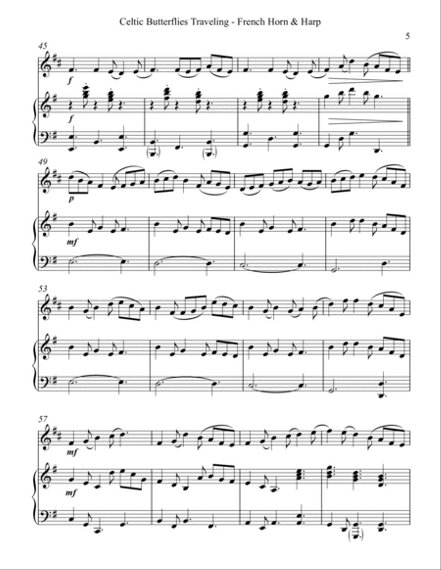 Celtic Butterflies Traveling, Duet for French Horn and Harp image number null
