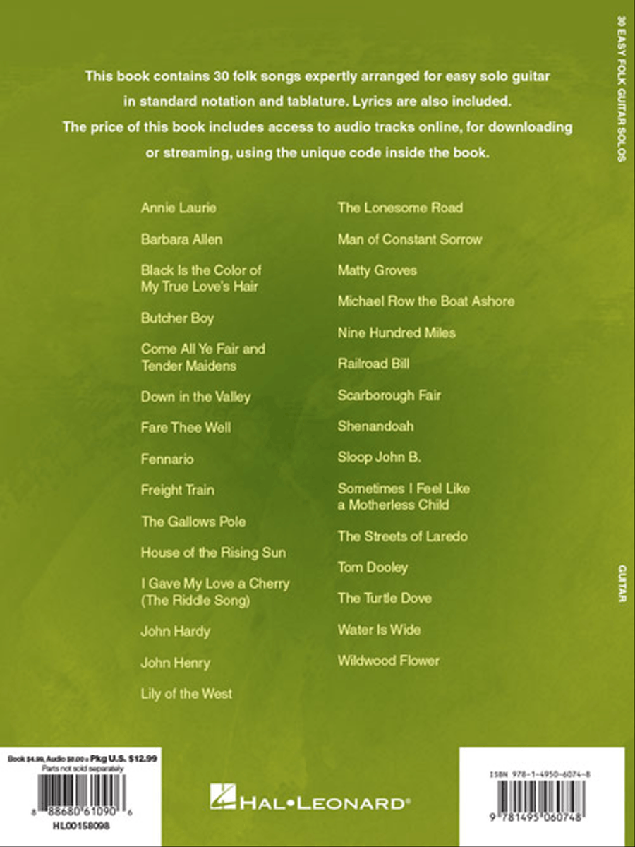 30 Easy Folk Guitar Solos Acoustic Guitar scores gallery preview page 6