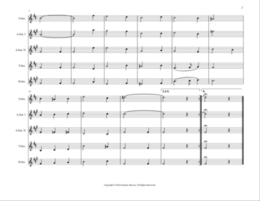 Coventry Carol Tenor Saxophone scores gallery preview page 2