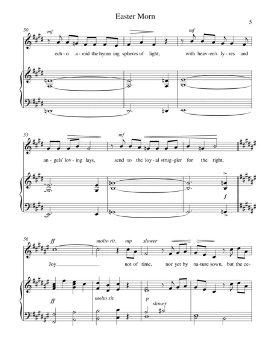 Easter Morn medium high voice High Voice scores gallery preview page 6