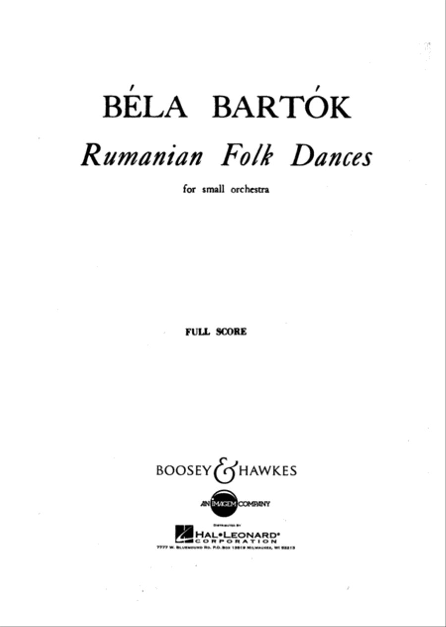 Rumanian Folk Dances Rumanian Folk Dances Orchestra scores gallery preview page 1