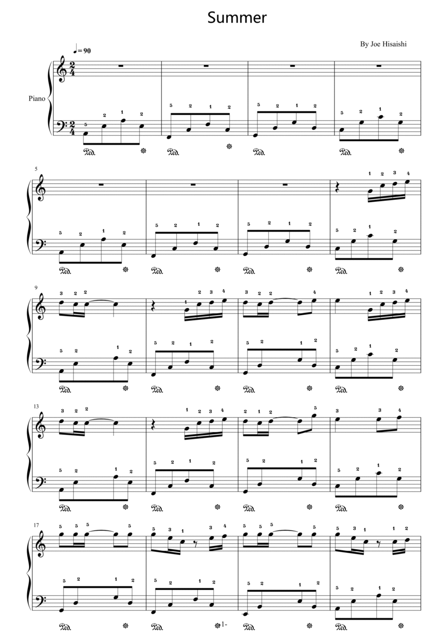 Summer Easy Piano scores gallery preview page 1