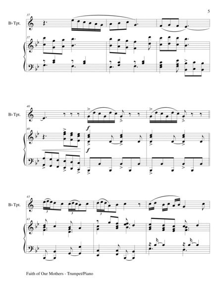 FAITH OF OUR MOTHERS (Duet – Bb Trumpet and Piano/Score and Parts) image number null