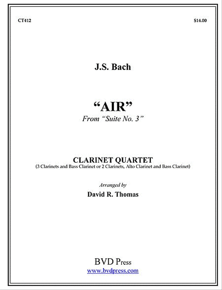 Air on the G String Bass Clarinet scores gallery preview page 1