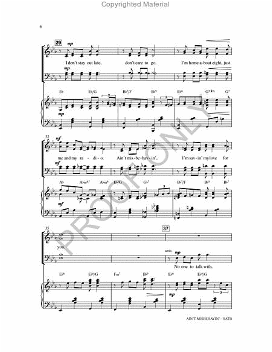 Ain't Misbehavin' 4-Part scores gallery preview page 5