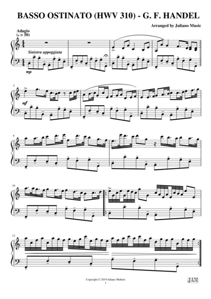 BASSO OSTINATO (EASY PIANO - C VERSION) - G. F. HANDEL image number null