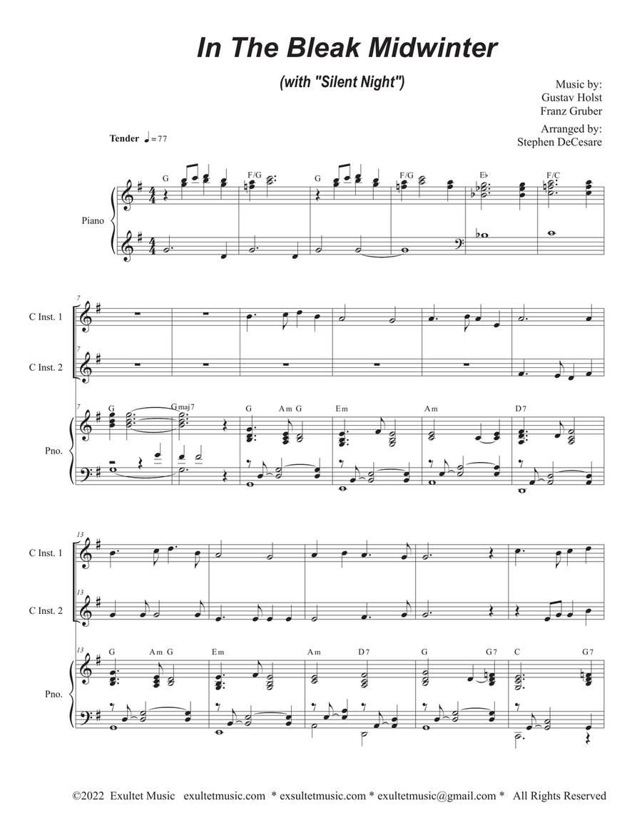 Duets for C-Instruments for Christmas (Volume 2) Piano scores gallery preview page 2