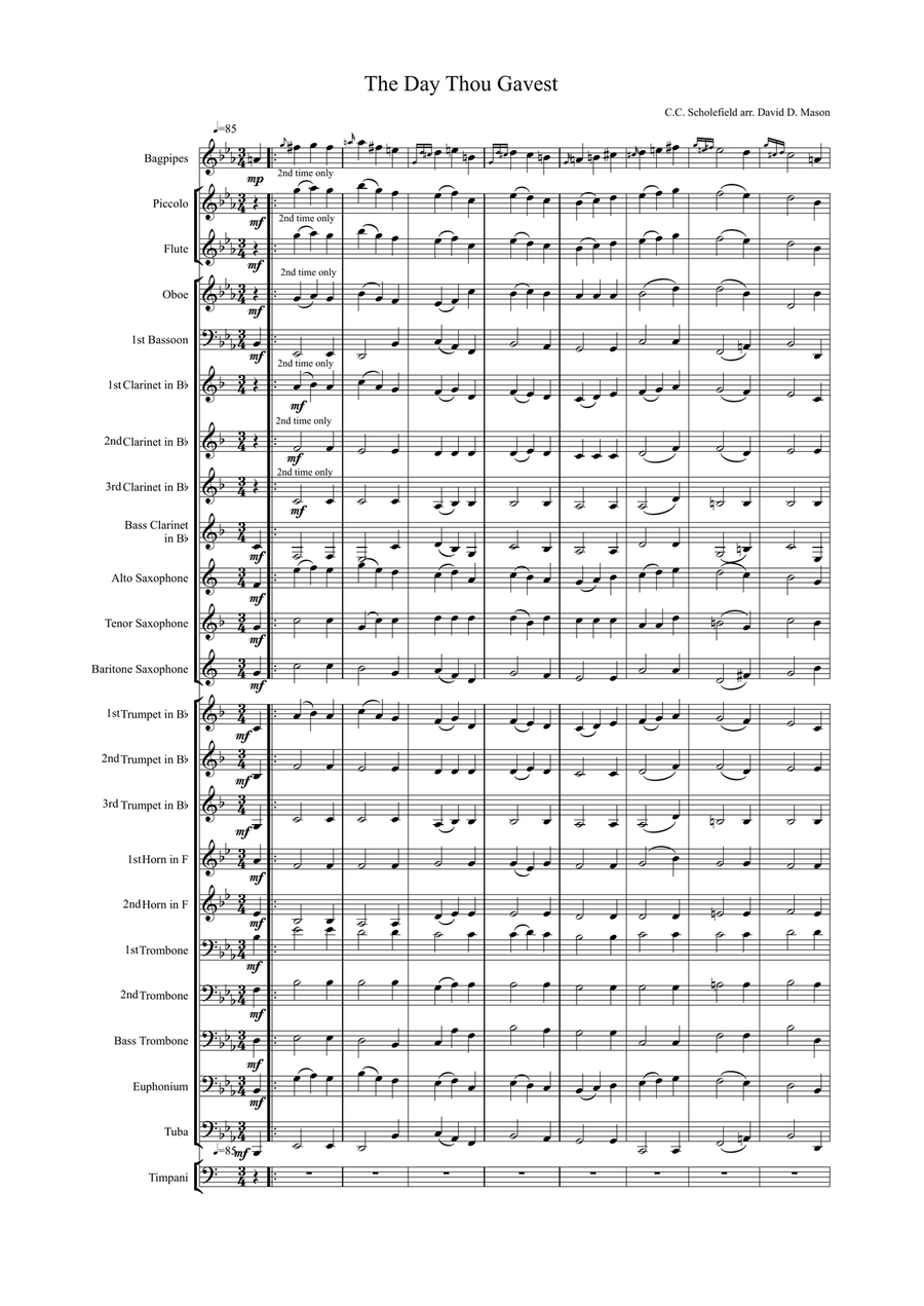 The Day Thou Gavest Concert Band scores gallery preview page 2