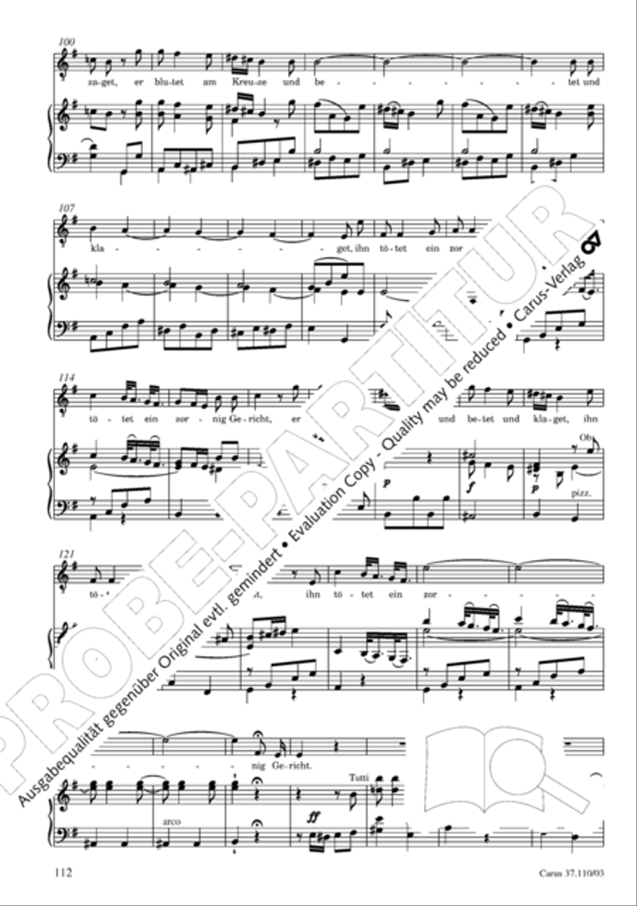 Markuspassion. Werkausgabe Reihe 1, Bd. 7 (Homilius) 4-Part scores gallery preview page 119