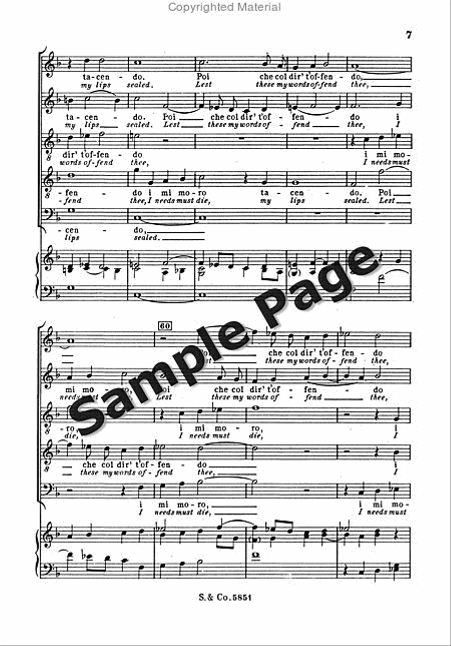 Monteverdi Cruda Amarilli Satt SATTB scores gallery preview page 10
