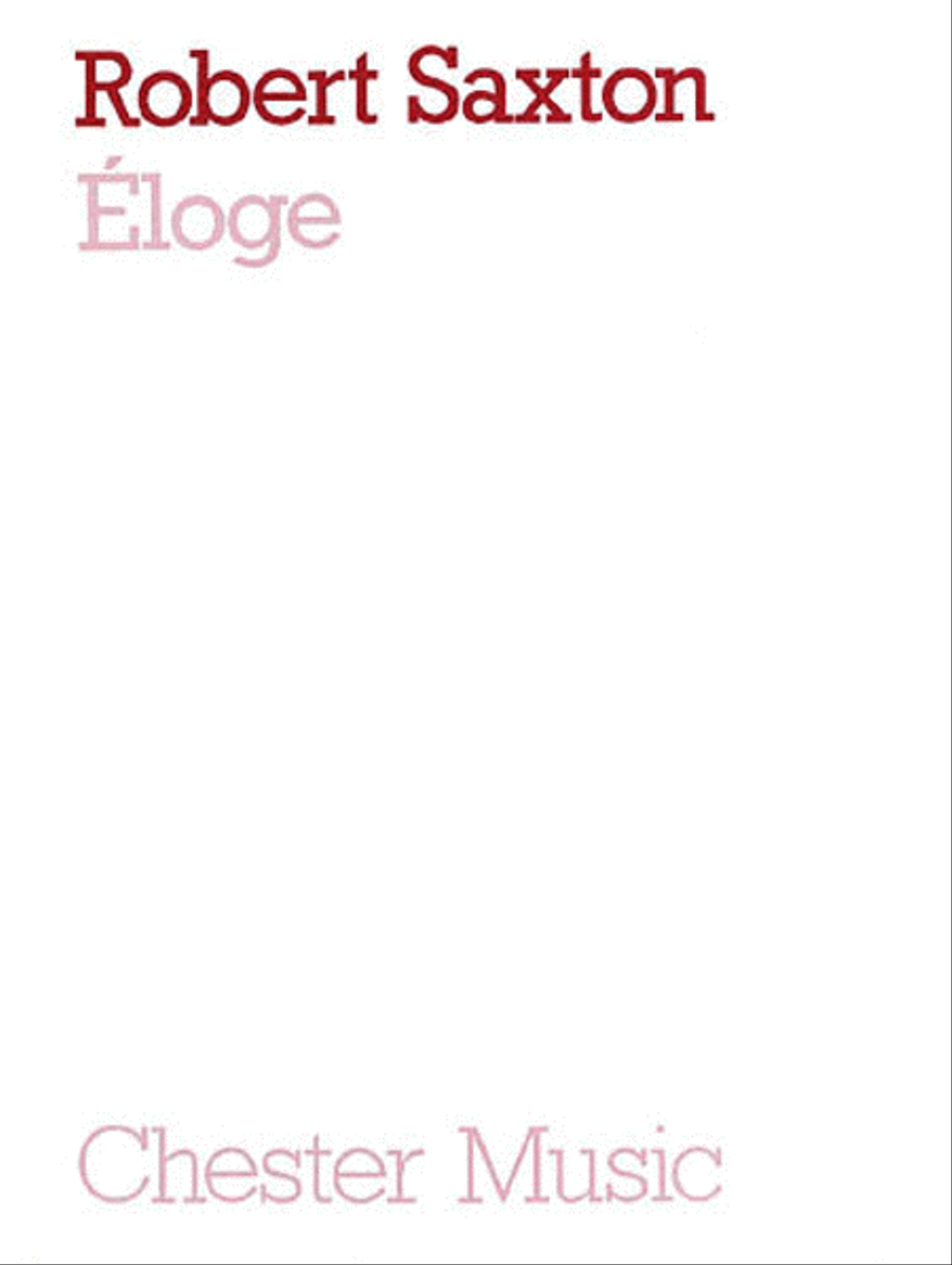 Robert Saxton: Eloge (Full Score) Score scores gallery preview page 1
