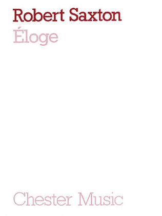 Book cover for Robert Saxton: Eloge (Full Score)