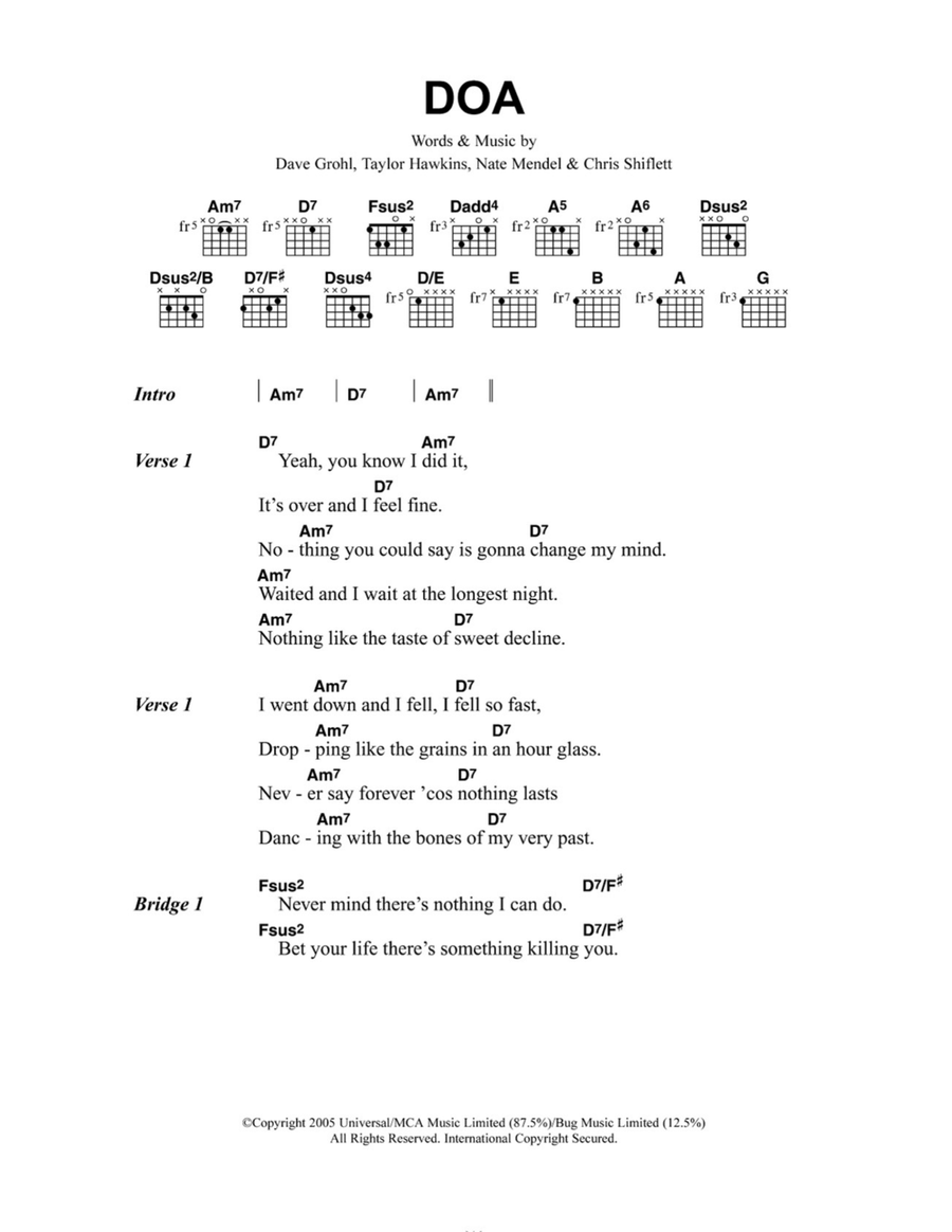 DOA Easy Guitar scores gallery preview page 1