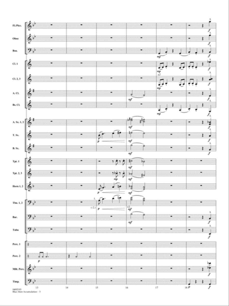 Blue Alien Accumulation - Conductor Score (Full Score) Concert Band scores gallery preview page 5