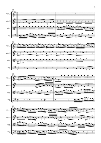 Brandenburg Concerto No.3, 2nd & 3rd movements - string quartet image number null