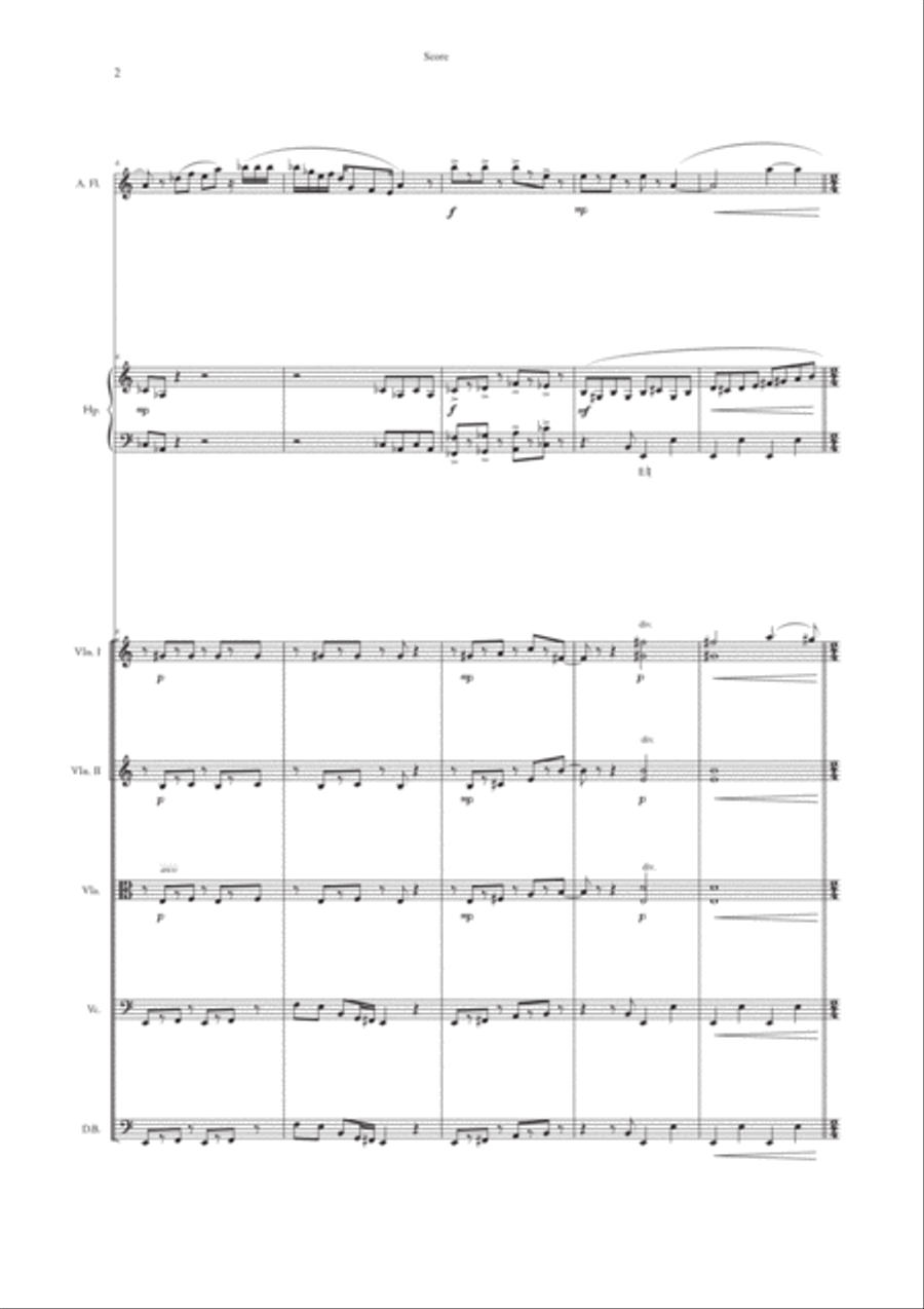 Flute Mystery Op.66a (Alto Flute version) String Orchestra scores gallery preview page 4