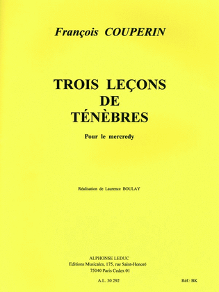 Book cover for Lecons De Tenebres (voice & Orchestra)
