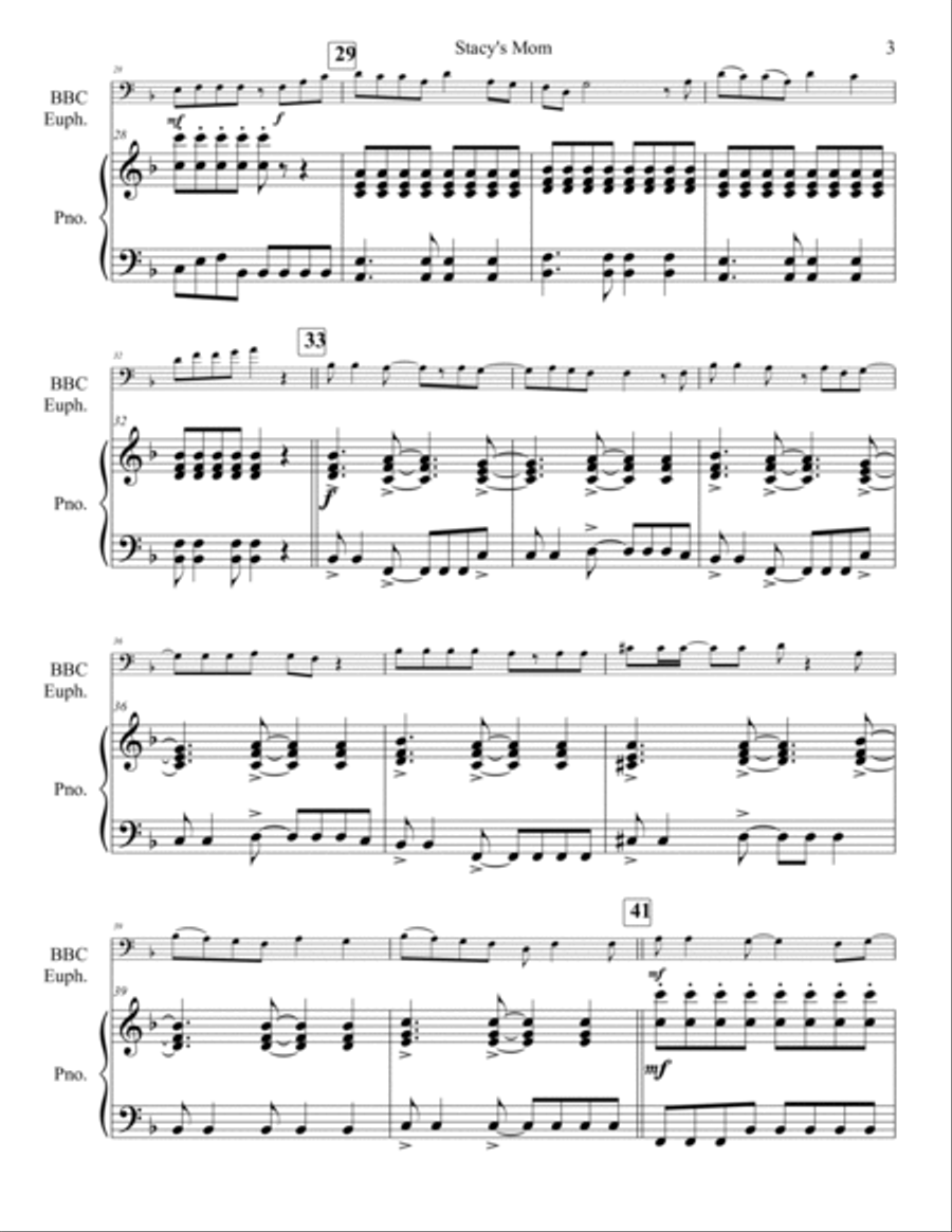 Stacy's Mom Euphonium scores gallery preview page 4