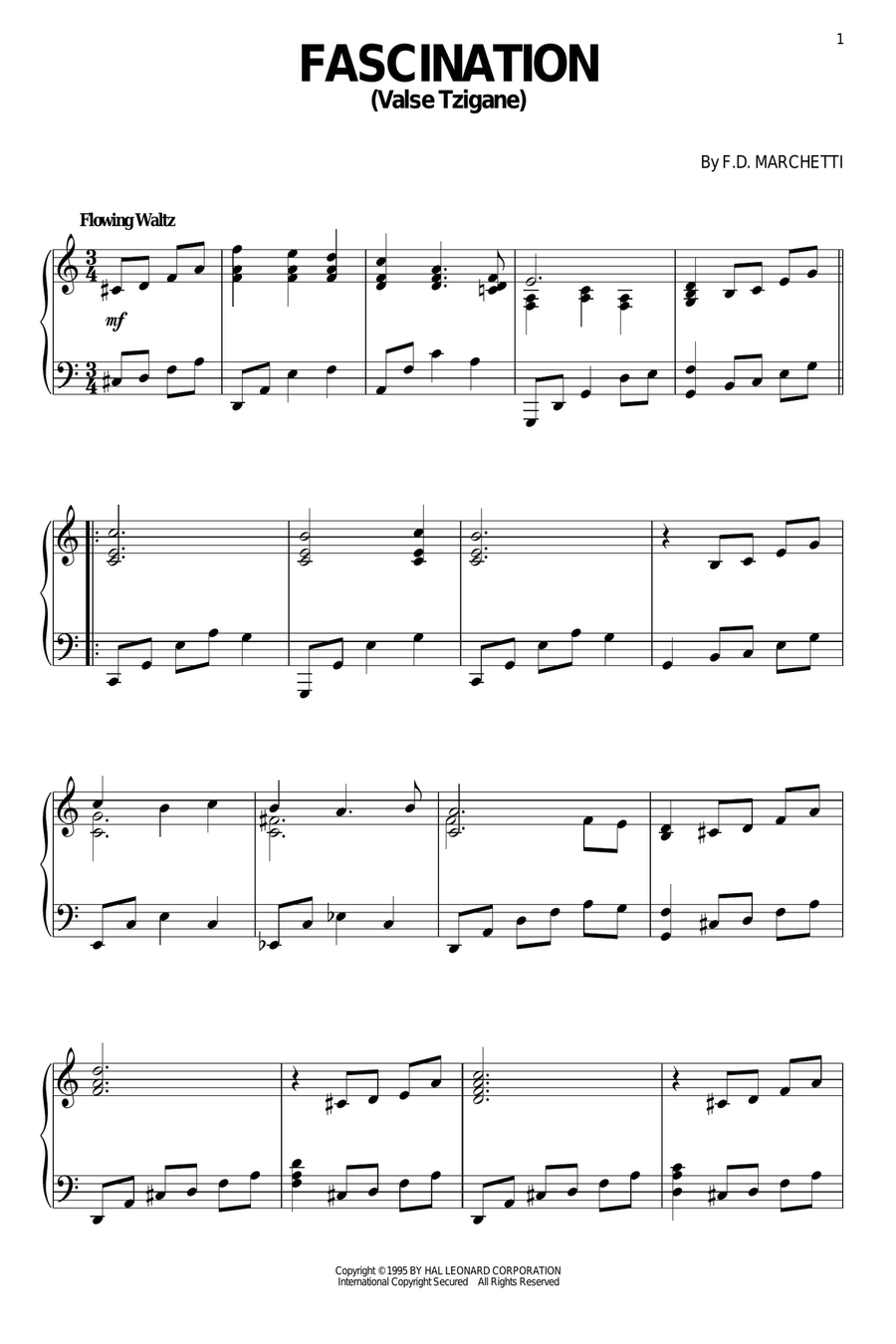 Fascination (Valse Tzigane) Piano Solo scores gallery preview page 1