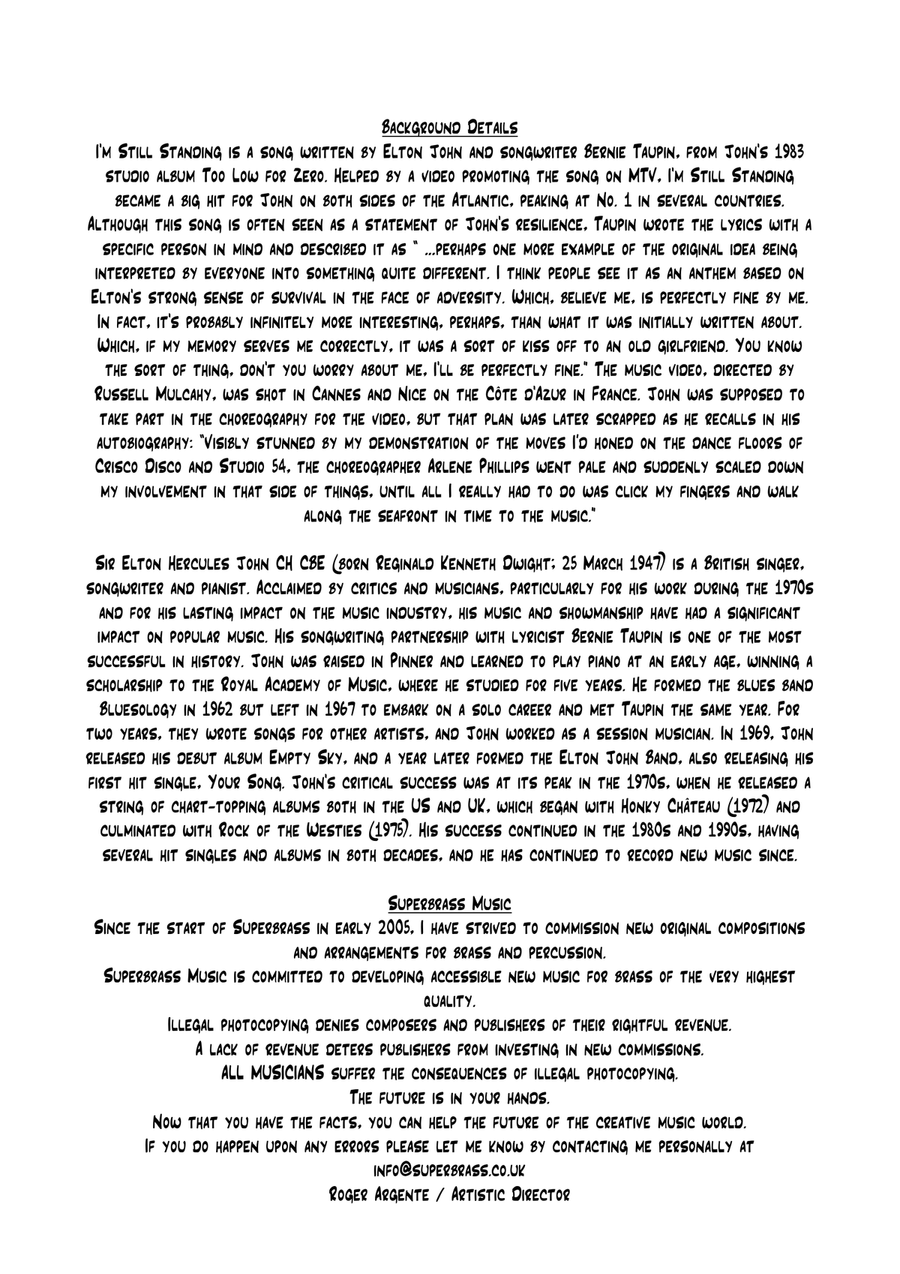 I'm Still Standing Brass Quintet scores gallery preview page 2