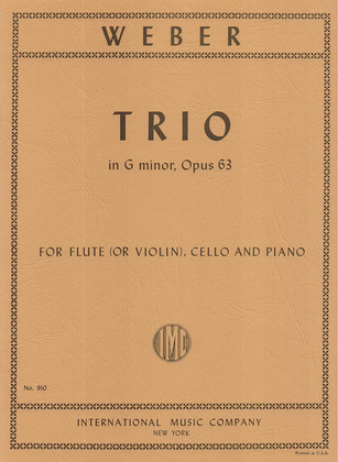 Book cover for Trio In G Minor, Opus 63 For Piano, Flute (Or Violin) And Cello