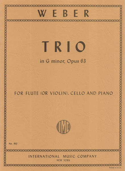 Trio In G Minor, Opus 63 For Piano, Flute (Or Violin) And Cello