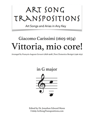 Book cover for CARISSIMI: Vittoria, vittoria (transposed to G major)