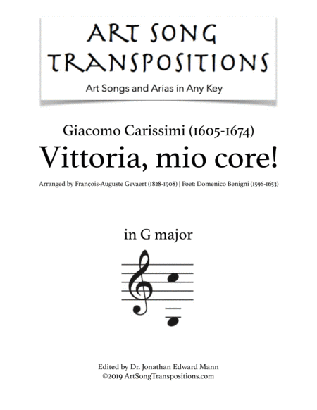 CARISSIMI: Vittoria, vittoria (transposed to G major)