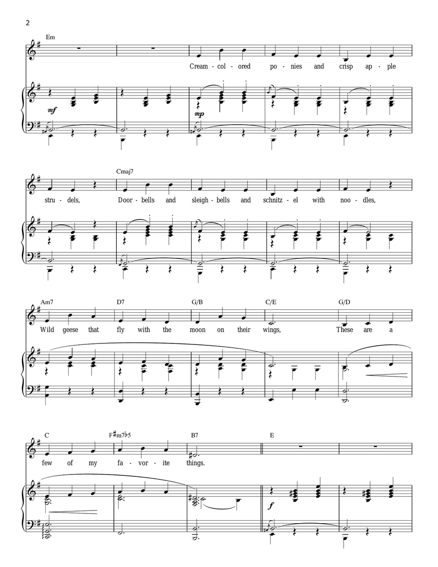 My Favorite Things Piano, Vocal scores gallery preview page 2
