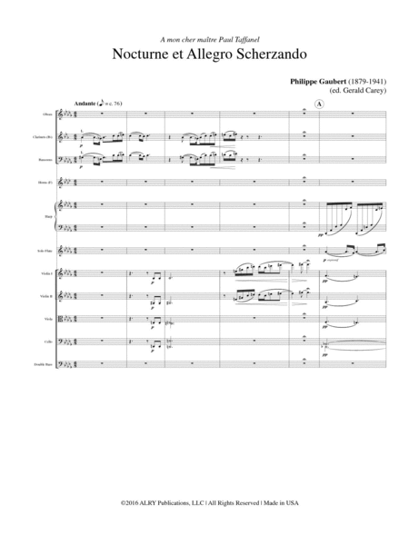 Nocturne et Allegro Scherzando for Flute and Strings