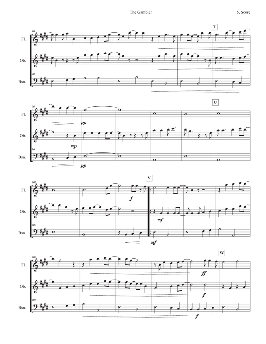 The Gambler Woodwind Trio scores gallery preview page 5