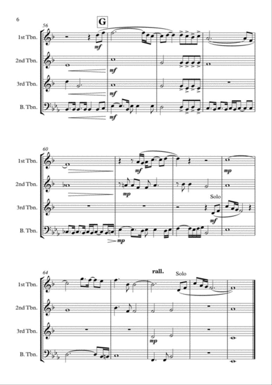 He Ain't Heavy, He's My Brother Brass Quartet scores gallery preview page 6