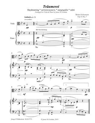 Book cover for Schumann: Träumerei Op. 15 No. 7 for Viola & Piano