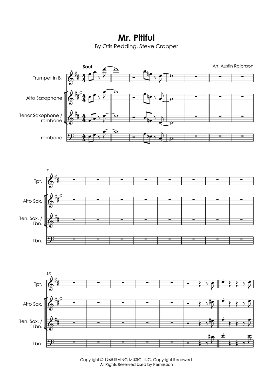 Mr. Pitiful Tenor Saxophone scores gallery preview page 3