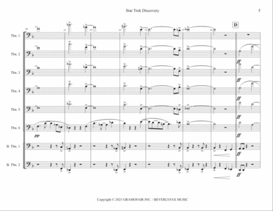Star Trek: Discovery Main Title Large Ensemble scores gallery preview page 5