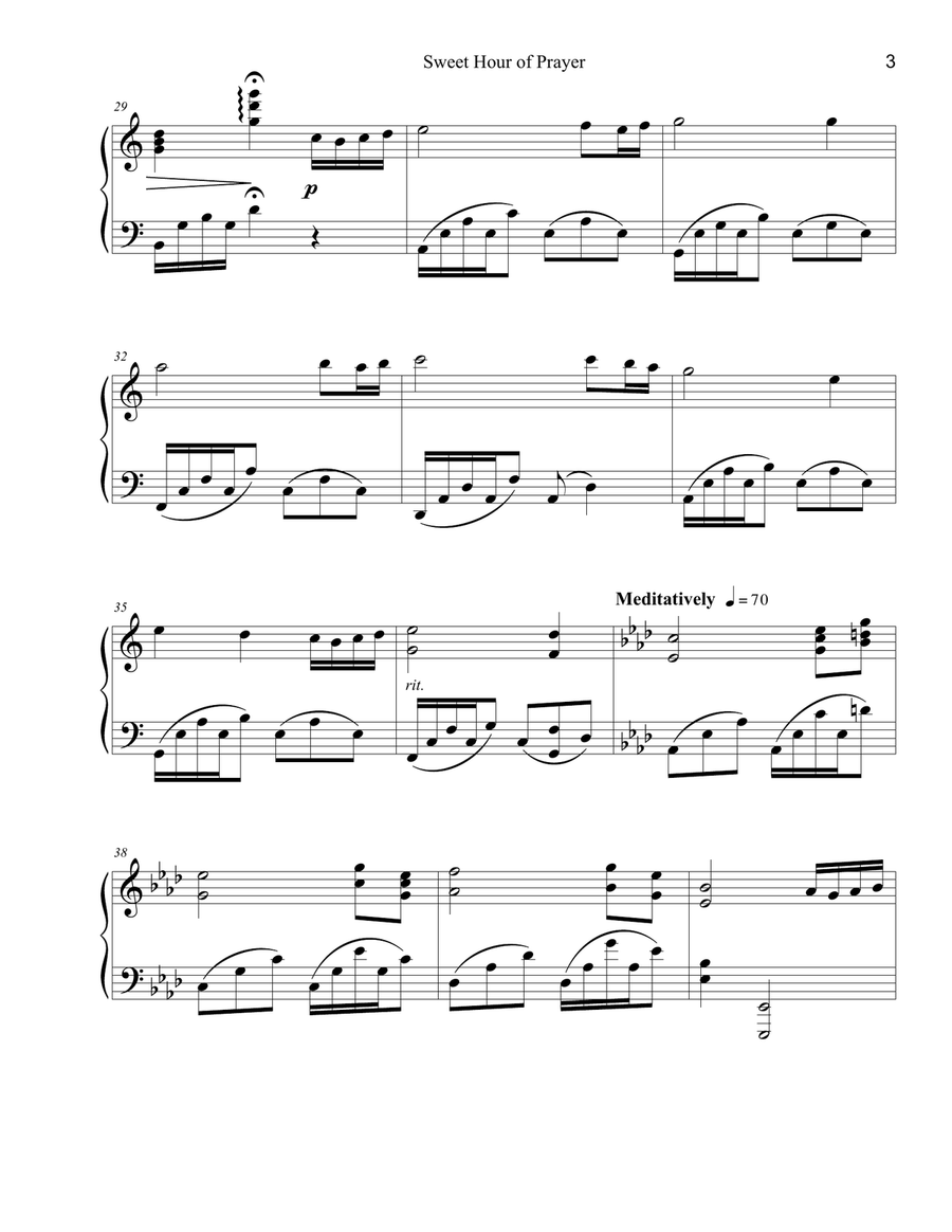 Sweet Hour of Prayer - Piano Solo Piano Solo scores gallery preview page 3