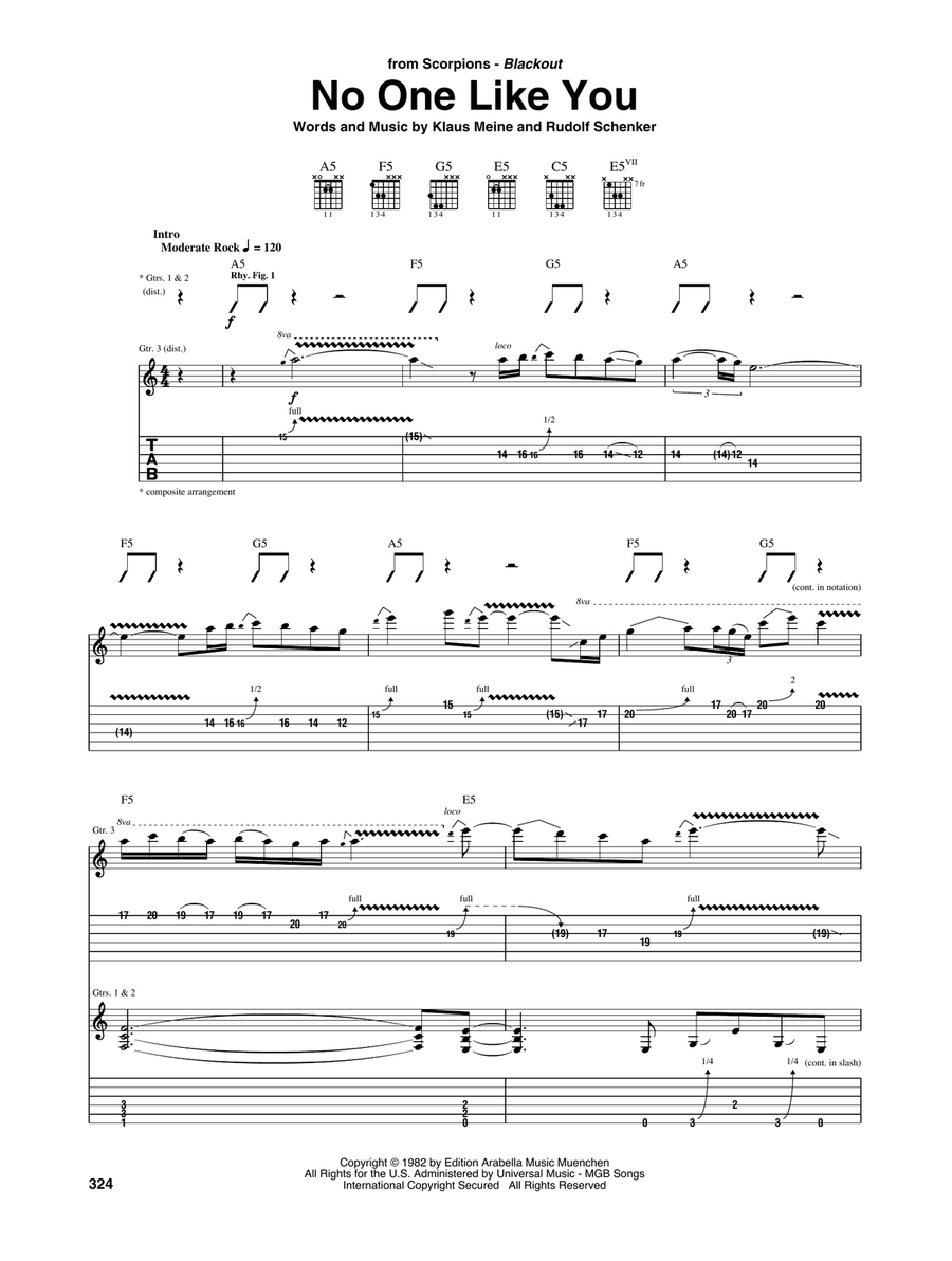 No One Like You Acoustic Guitar scores gallery preview page 1