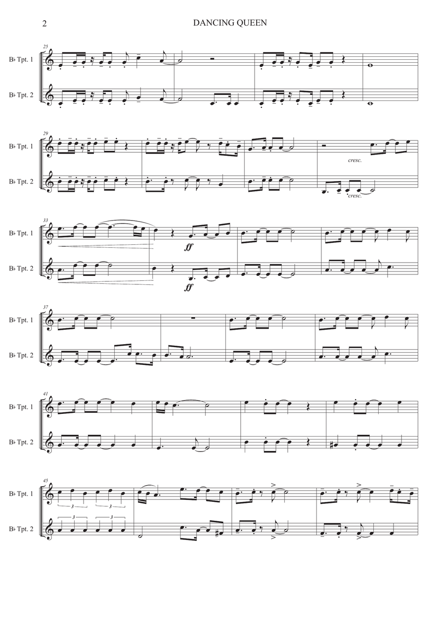 Dancing Queen Dancing Queen Trumpet Duet scores gallery preview page 2