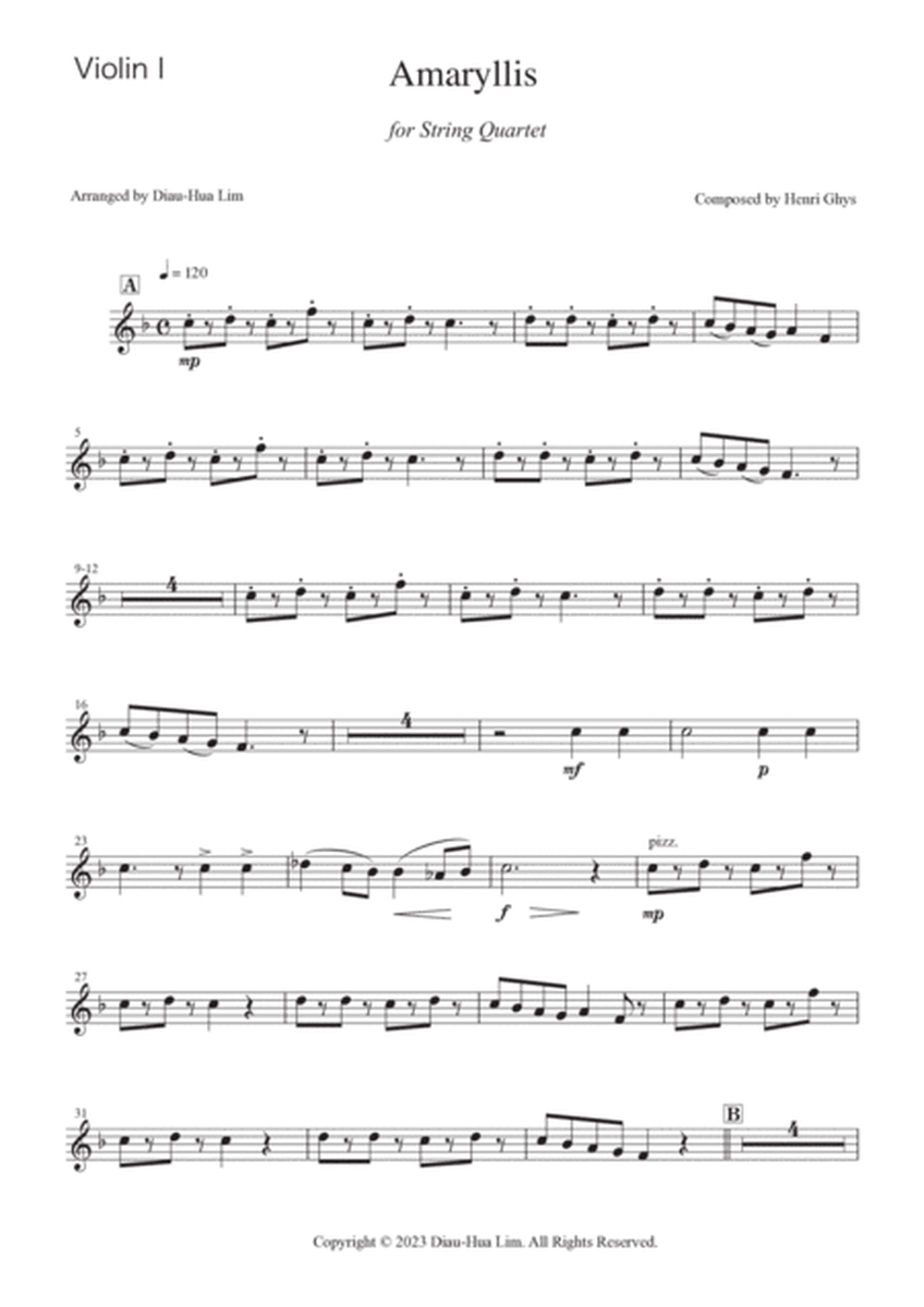 Amaryllis for String Quartet アマリリス　阿瑪麗麗絲 弦樂四重奏 image number null