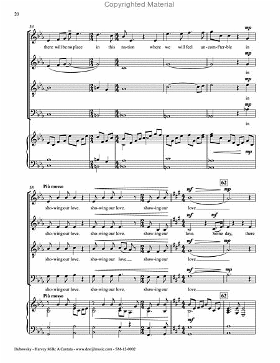 Harvey Milk: A Cantata 4-Part scores gallery preview page 4
