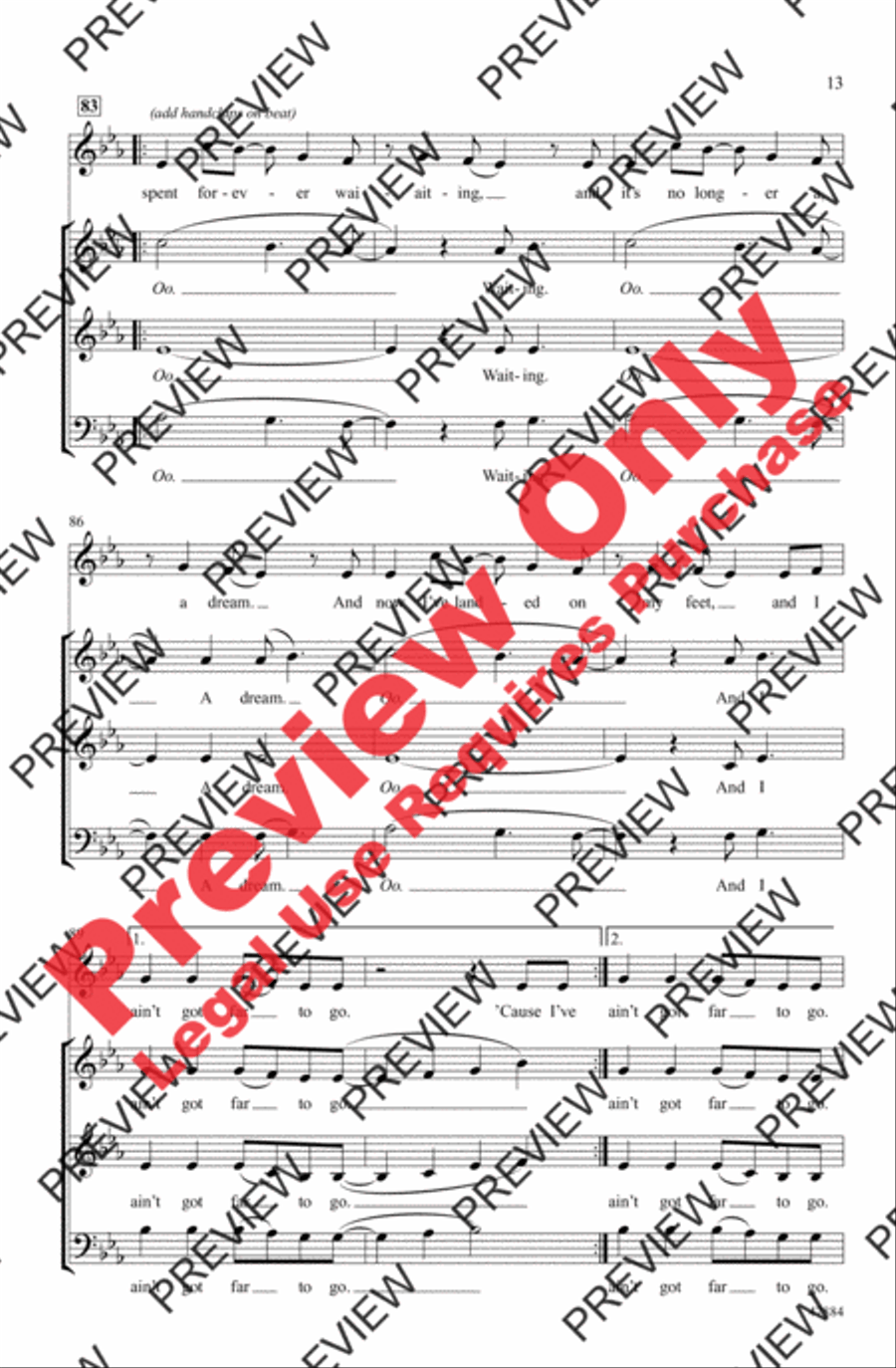 Ain't Got Far to Go 3-Part scores gallery preview page 13