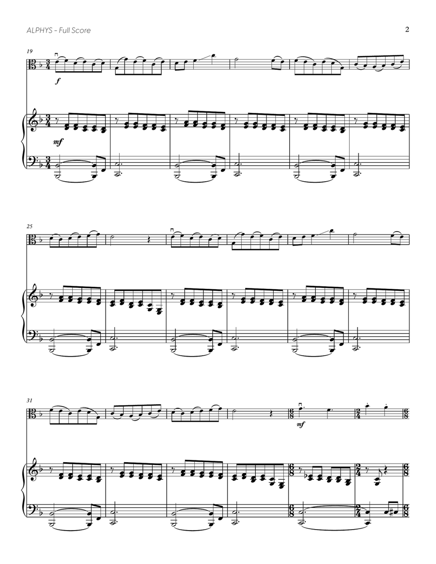 Alphys (from UNDERTALE) (for Solo Viola with Piano Accompaniment) Piano Accompaniment scores gallery preview page 3