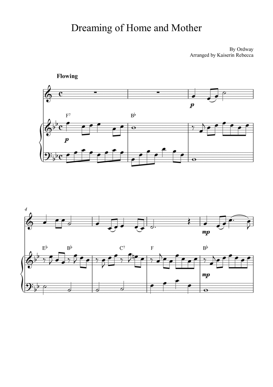 Dreaming of Home and Mother B-Flat Trumpet scores gallery preview page 1